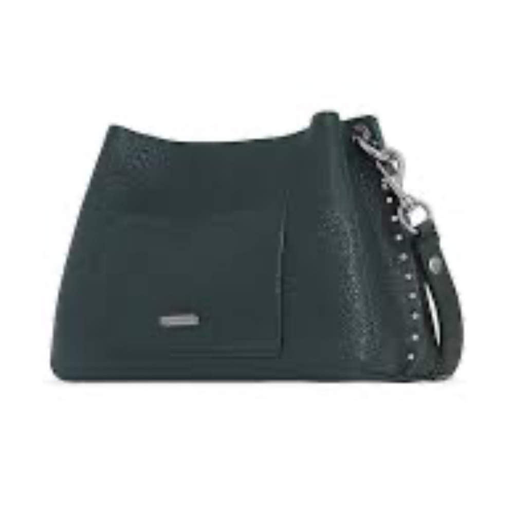 Rebecca Minkoff Darren E/W Leather Shoulder Bag NWT Deep Jade OS - Picture 9 of 10